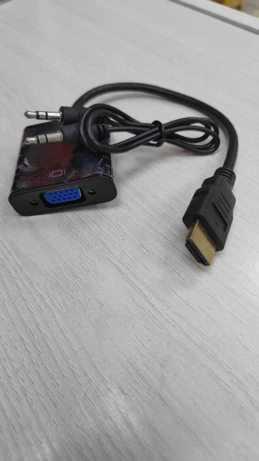 Кабель FUMIKO MA07 HDMI / VGA + AUX черный 25 см