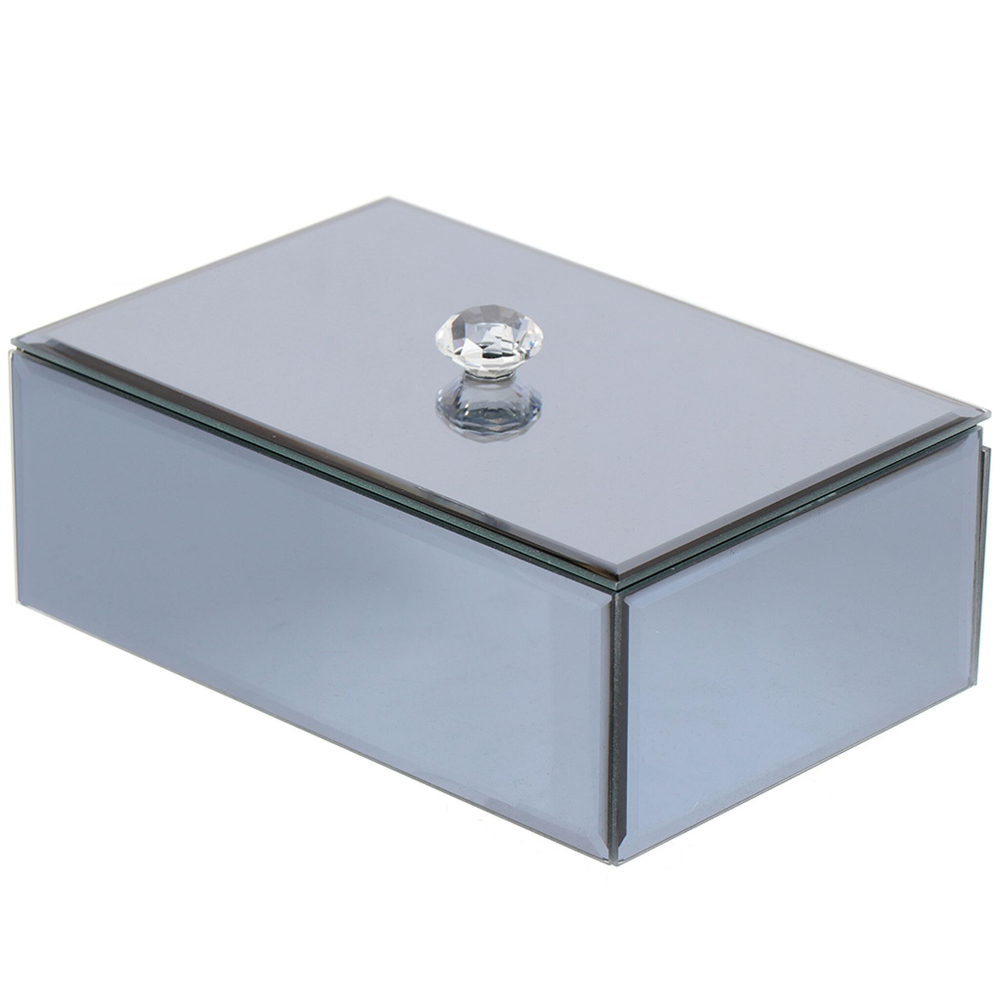 Шкатулка для украшений, стекло, 19.5х12.5х7 см, с зеркалом, Y6-2089