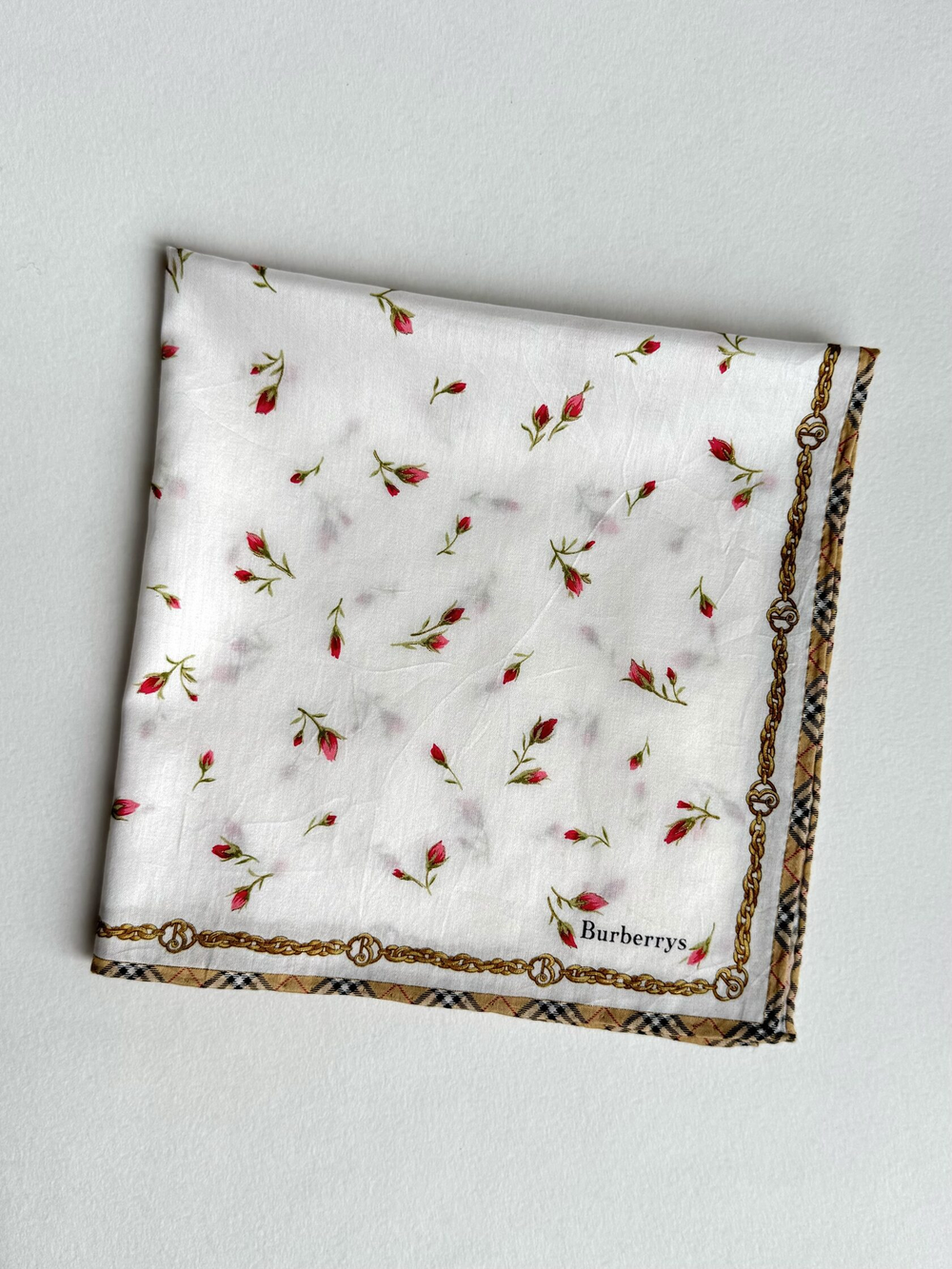 Платок белый с розами Burberry