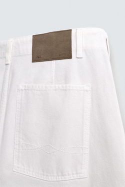 ZARA БРЮКИ ЧИНОС ИЗ ДЕНИМА - LIMITED EDITION, ЖЕЛТОВАТО-БЕЛЫЙ