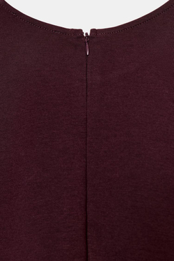 ZARA КОРОТКОЕ ПЛАТЬЕ ИЗ ИНТЕРЛОКА, ВИННЫЙ