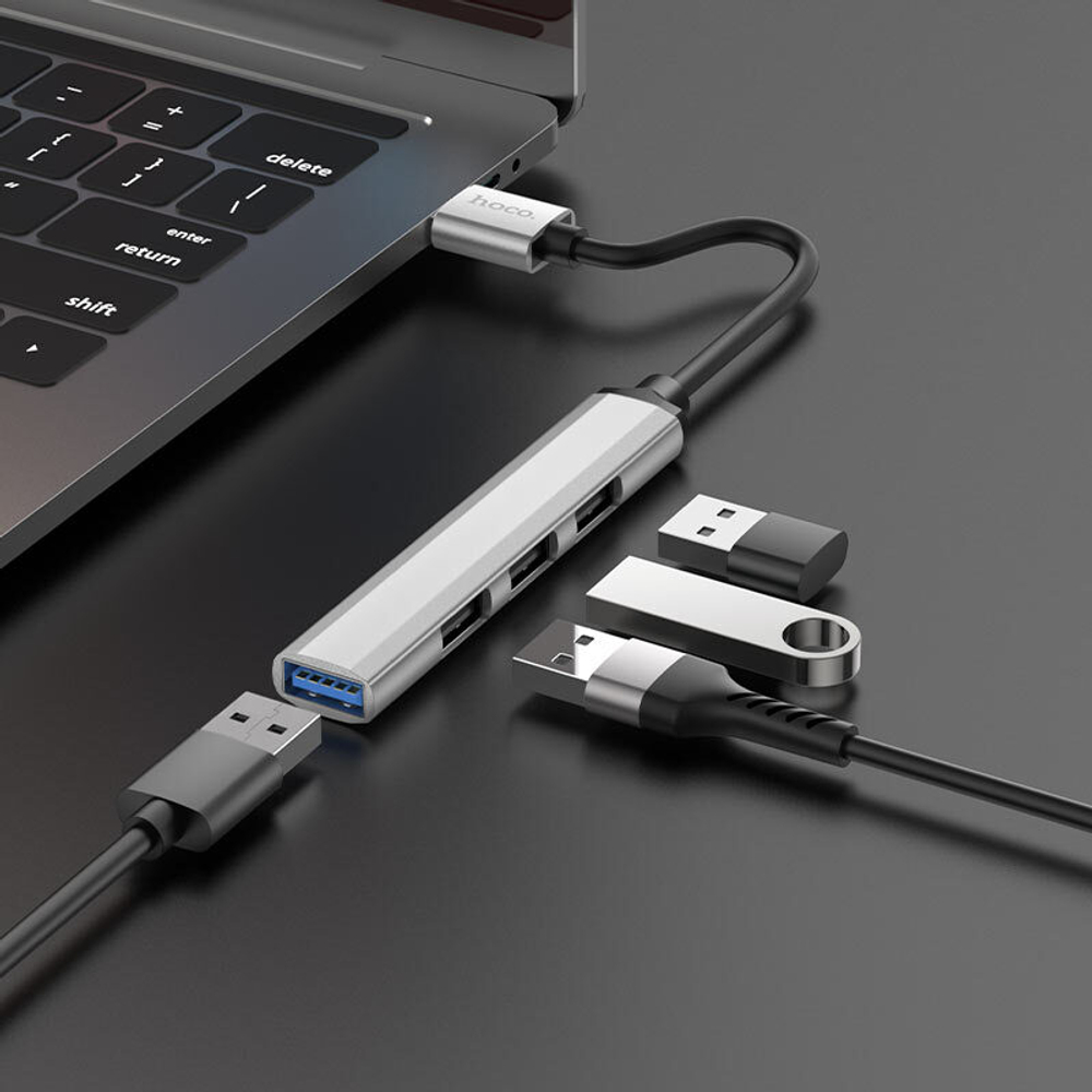 USB Hub Port HOCO HB26 4 in 1 adapter (USB to USB3.0+USB2.0*3)