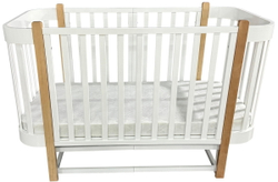 Детская кроватка Кедр Florencia продольный маятник 3 в 1 белый/бук