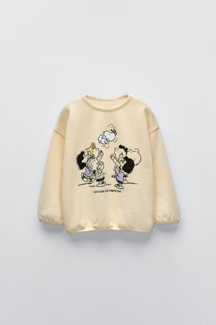 ZARA ФУТБОЛКА С ПРИНТОМ «ТИГР», СВЕТЛО-ЖЕЛТЫЙ