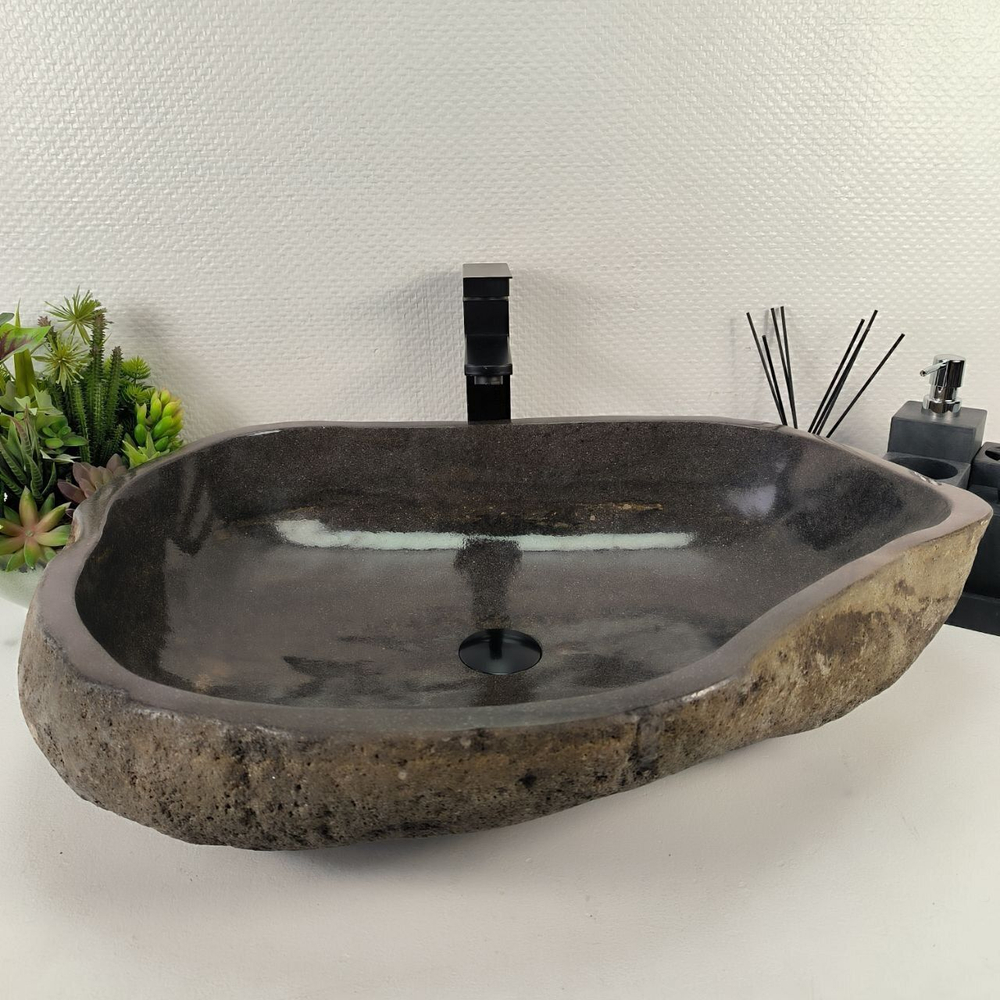 Каменная раковина из речного камня RS-04925 (70*51*15) 0858 из натурального камня