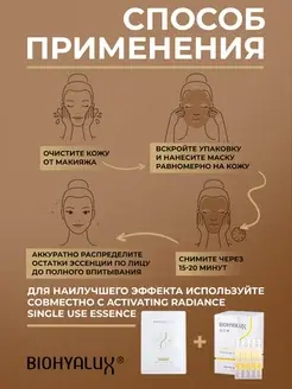 Увлажняющая маска с гиалуроновой кислотой для восстановления и защиты кожи | BIOHYALUX HA Moisturizing Essence Mask, 5 масок