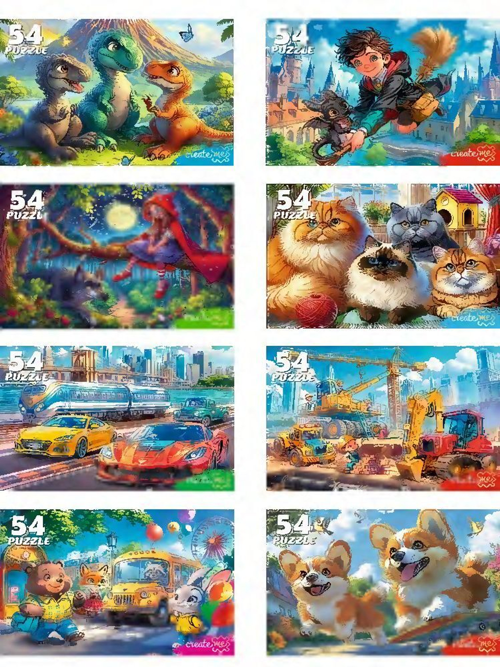 Пазлы 54 элемента "Милые истории" 8шт/уп