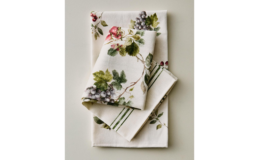 Zara Home кухонное полотенце из хлопка, цветочный мотив, 60 40 см (комплект 2 шт.) · 9225/026