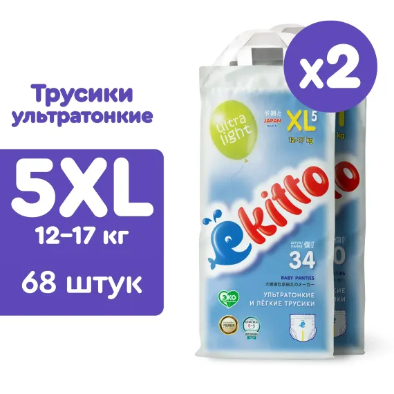 Трусики Ekitto Premium XL (12-17 кг) 68 шт.