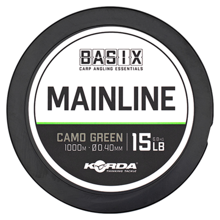KORDA Леска Basix Main Line 0,4мм 1000м 15lb Camo green
