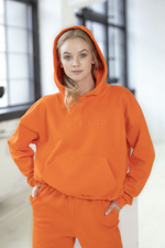 Яркое худи с капюшоном (Размер: M-L) (Цвет: оранжевый)
