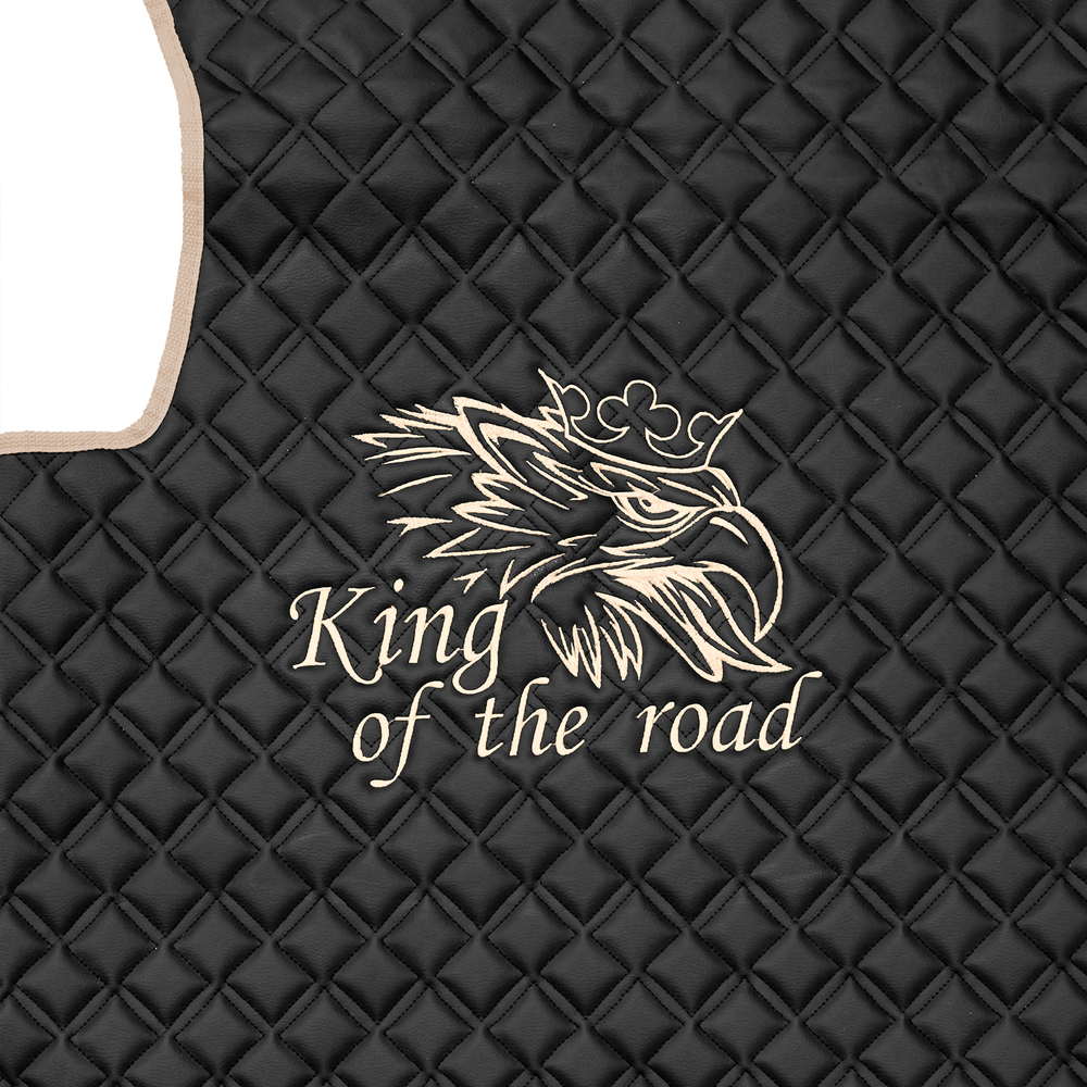 Ковры SCANIA 5 серии R (механика) (экокожа, черный, бежевый кант, бежевая вышивка)
