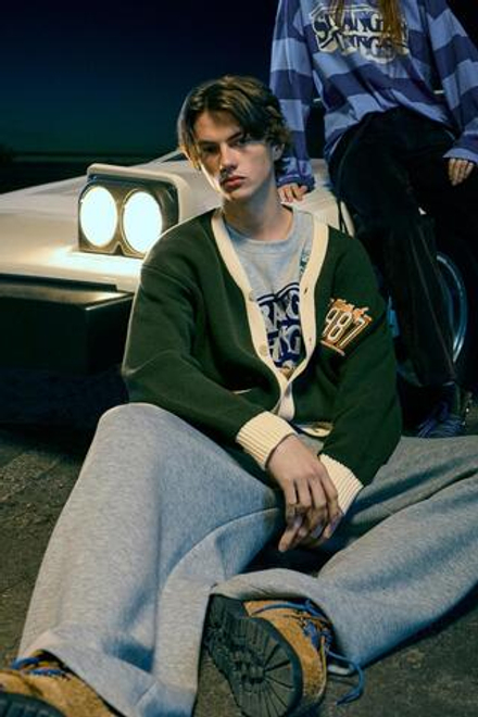 PULL&BEAR Кардиган "Stranger Things", зеленый