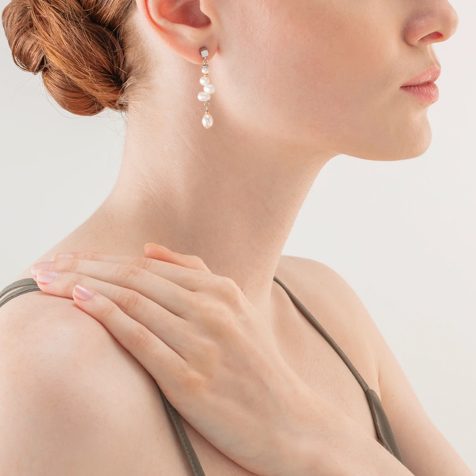 Серьги-пусеты Coeur de Lion White bicolor 1106/21-1426