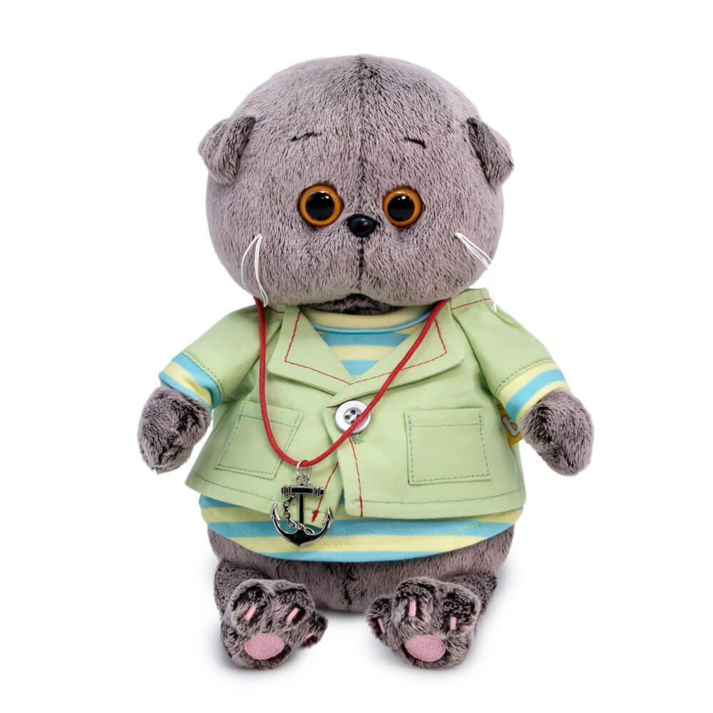 BUDI BASA Котик Басик BABY в морском костюме - 20 см в положении сидя