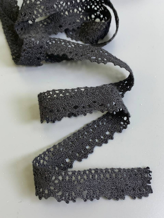 Тесьма хб, черная, 1,5см, AF