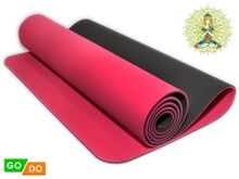 Коврик для йоги и фитнеса GO DO :TPE-6MM  (Красно-черный - К+Ч)