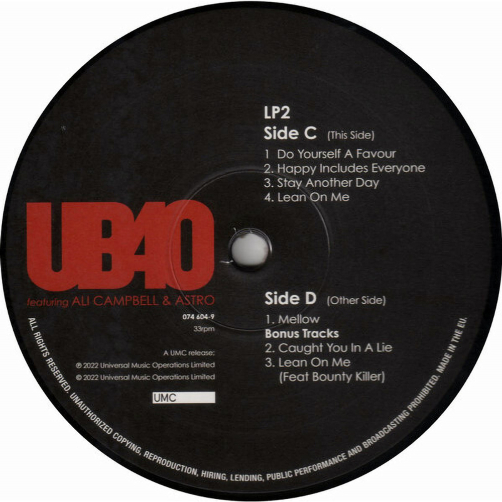 UB40 Featuring Ali Campbell & Astro / Unprecedented (2LP)