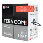 Кабель витая пара TERACOM PRO Cat.5E F/UTP 4 пары solid внешний 24AWG оболочка LDPE цвет черный (упак. 305м) (305.00 шт.)