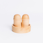 Деревянная солонка и перечница с подставкой из сибирского кедра. SP9