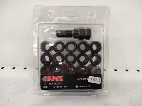1.5 (Черный) / Гайки (М12*1.5) GODSL, внутренний шестигранник, черный цвет (20 шт. + ключ)