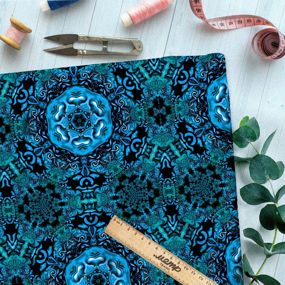 Ткань мембрана голубой калейдоскоп