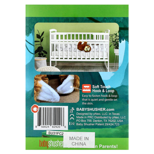 Baby Shusher, Shusher Sloth, Звуковой модуль из мягкой игрушки, 1 штука