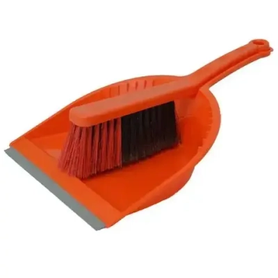 Щетка-сметка и совок с резинкой СТАНДАРТ Оранжевый 0,08,32х0,23м
