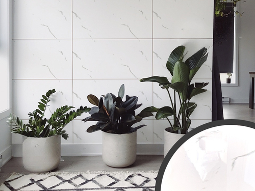 Самоклеящаяся панель ПВХ Белый каспий 600х300х2 мм