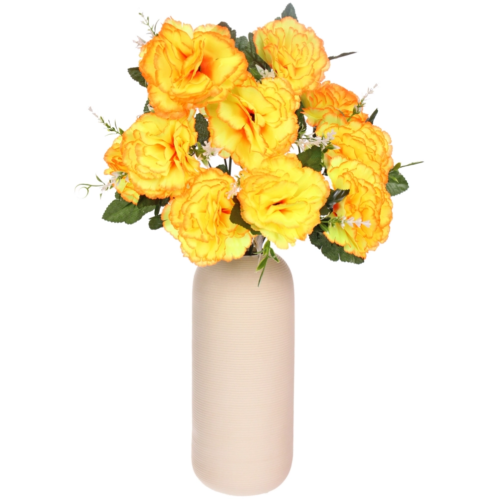 Искусственные цветы «Цветочная мелодия» Гвоздики 50см 10 цветков желтые