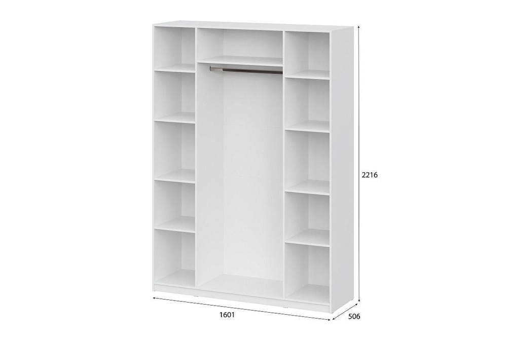 Шкаф для одежды распашной с полками Белый текстурный 80х51х221 см