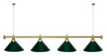 Лампа STARTBILLIARDS 4 пл. (плафоны синие,штанга синяя,фурнитура золото)