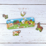 Рамка-вкладыш двойная «Чей малыш?» корова-собака-овца-лошадь