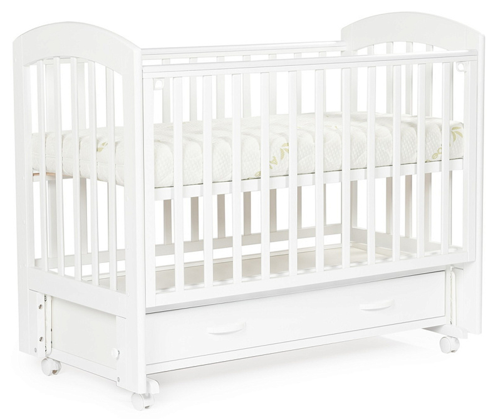 Детская кроватка Bebizaro Regency маятник универсальный с ящиком 01 White