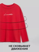 Лонгслив для девочки, красный