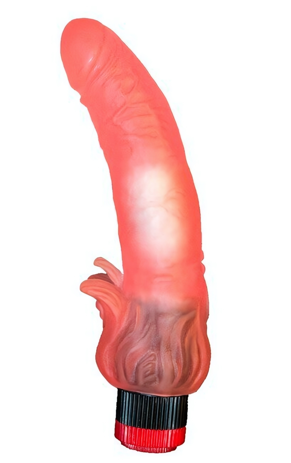 Розовый гелевый вибромассажёр с лепестками (Цвет: розовый)