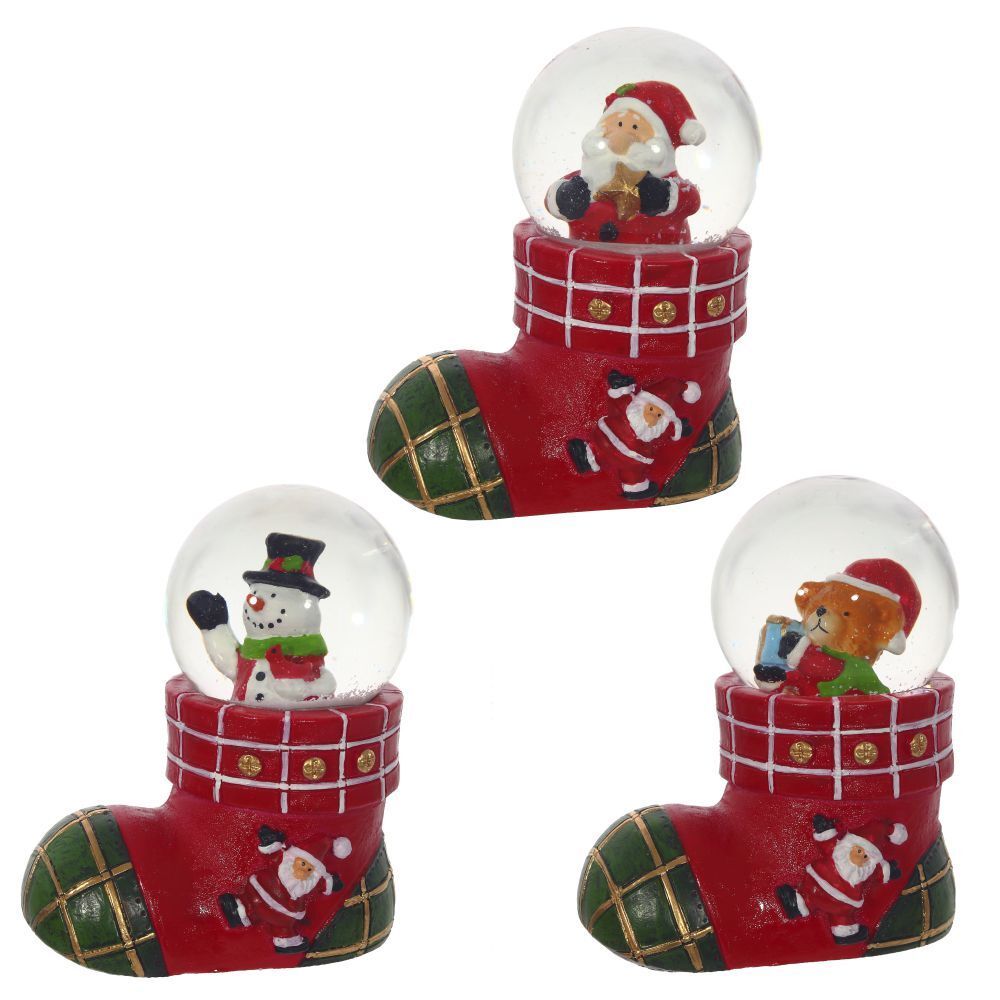 GAEM Фигурка декор в стекл шаре "Дед Мороз/Снеговик/Мишка", D4,5 см, L8 W5 H8 см, 3в.