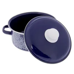 Набор кастрюль «Вологодское кружево», 3 предмета: 1,5 л, 3 л, 5 л, индукция, цвет синий