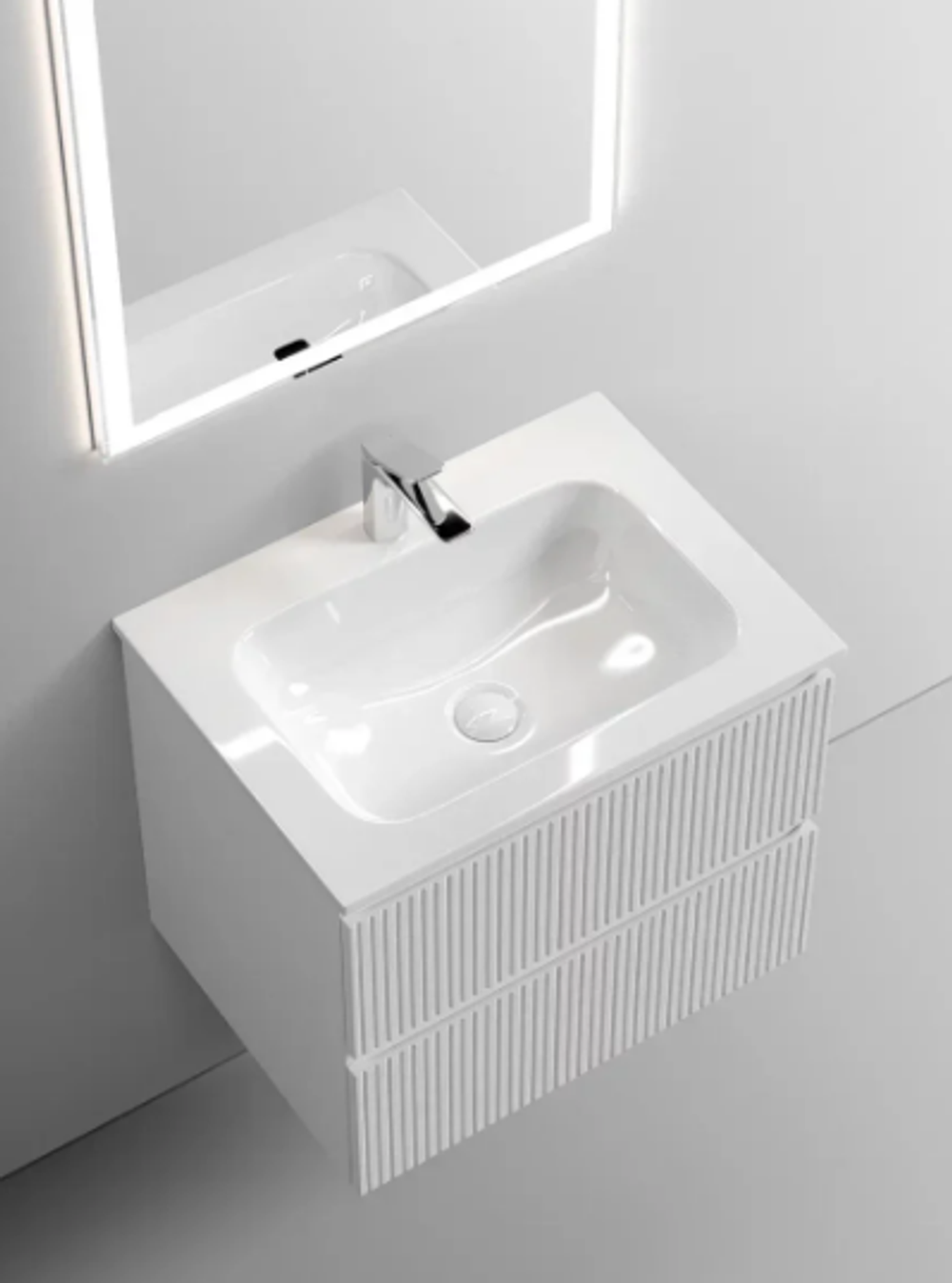 Тумба подвесная SANCOS Snob T 590х445х500, c двумя ящиками оснащенными доводчиками, Bianco, арт.SNT60W