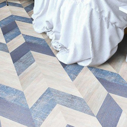 Пробковый пол Chevron Blue