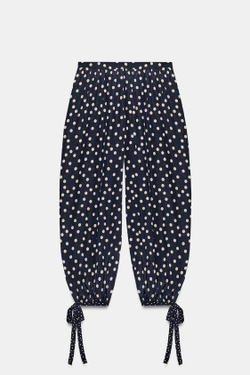 ZARA БРЮКИ-ШАРОВАРЫ В ГОРОШЕК — ZW COLLECTION, МОРСКОЙ СИНИЙ
