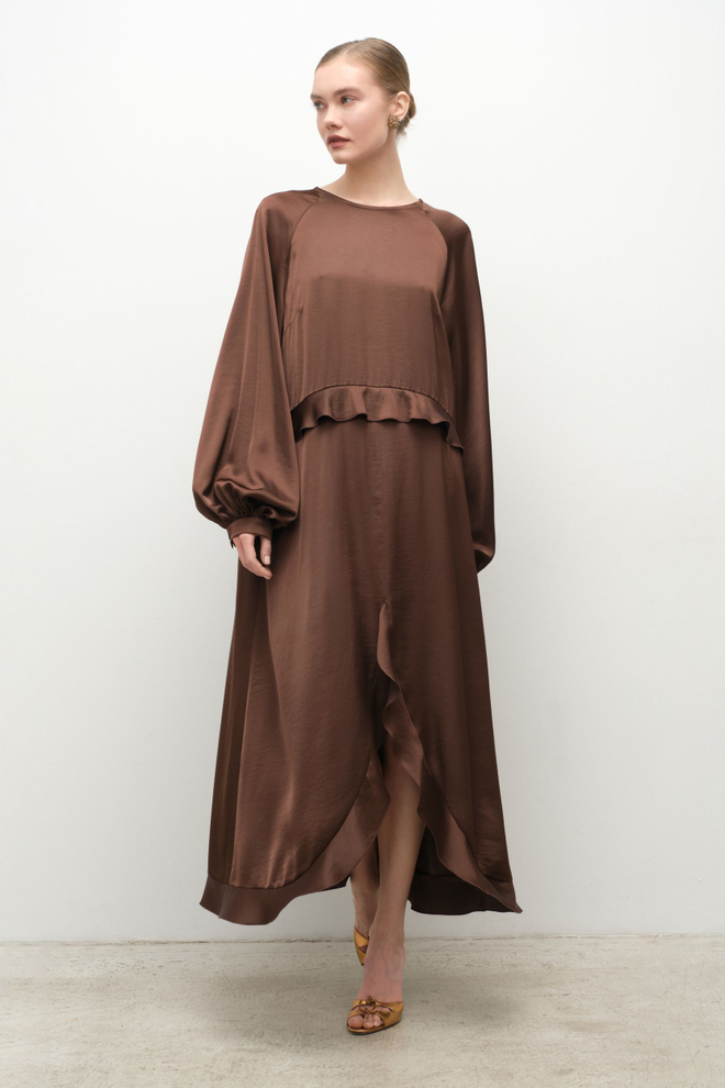 Платье богемное с воланами