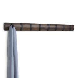 Вешалка настенная Flip, 81 см, 8 крючков, черная/орех