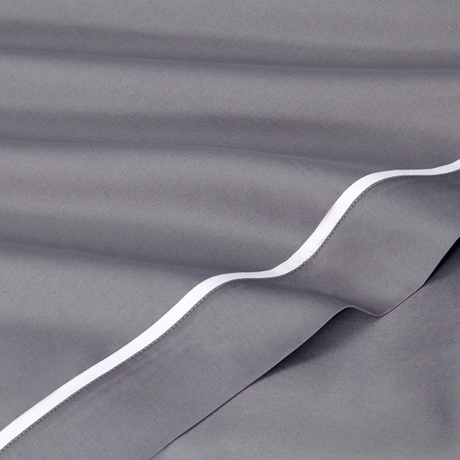 Постельное белье 2 спальное евро Сlaire&Caroll George темно-серое с белым кантом