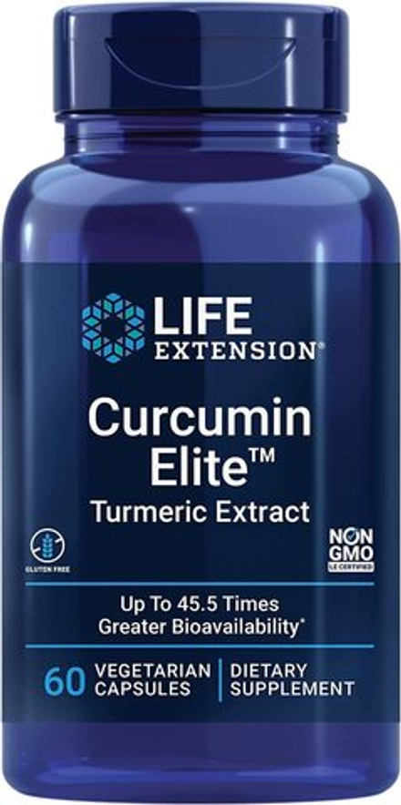Life Extension, Экстракт куркумы, Curcumin Elite Turmeric Extract, 60 вегетарианских капсул