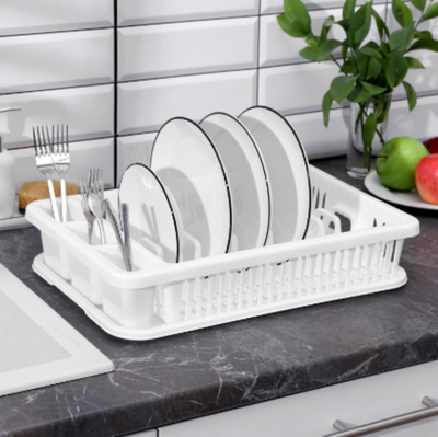 Сушилка для посуды IDEA, 42.5×27.5×9.5 см, пластик, белый