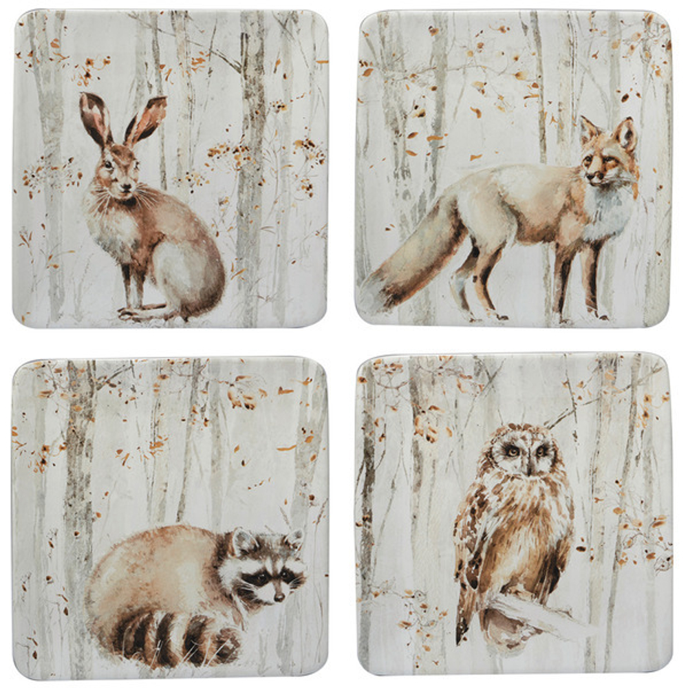 Тарелка десертная квадратная Certified Int. Прогулка в лесу 22см