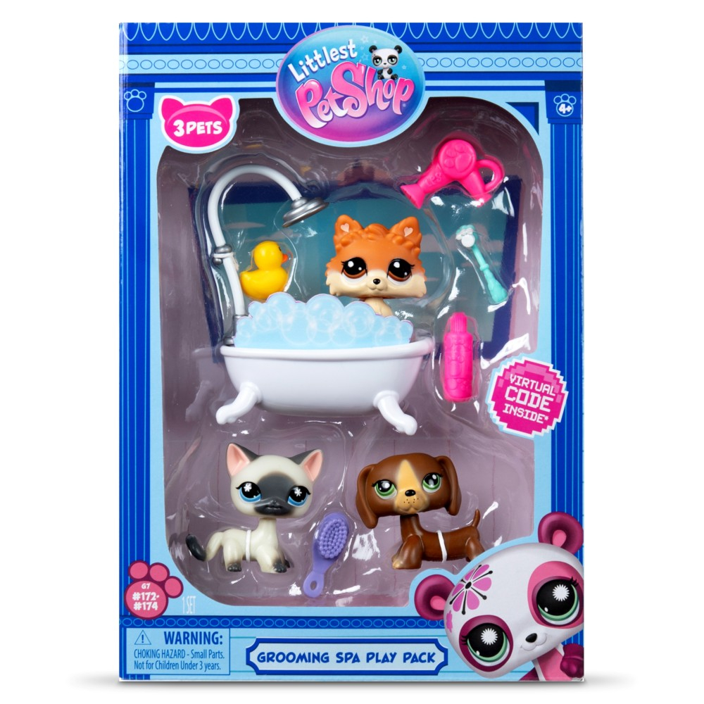 Littlest Pet Shop - GROOMING SPA Набор с тремя животными 3-ПАК + аксессуары LPS00638