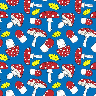 Мухоморы на синем