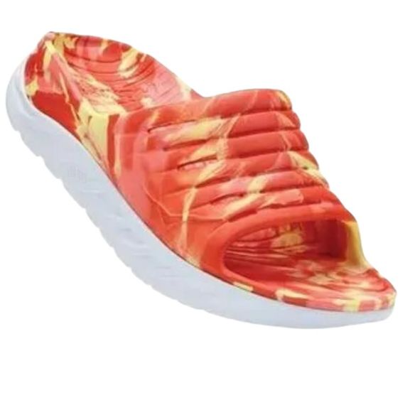 Hoka One One Ora Recovery Slide 'Swirl Yellow Pear Fiesta'